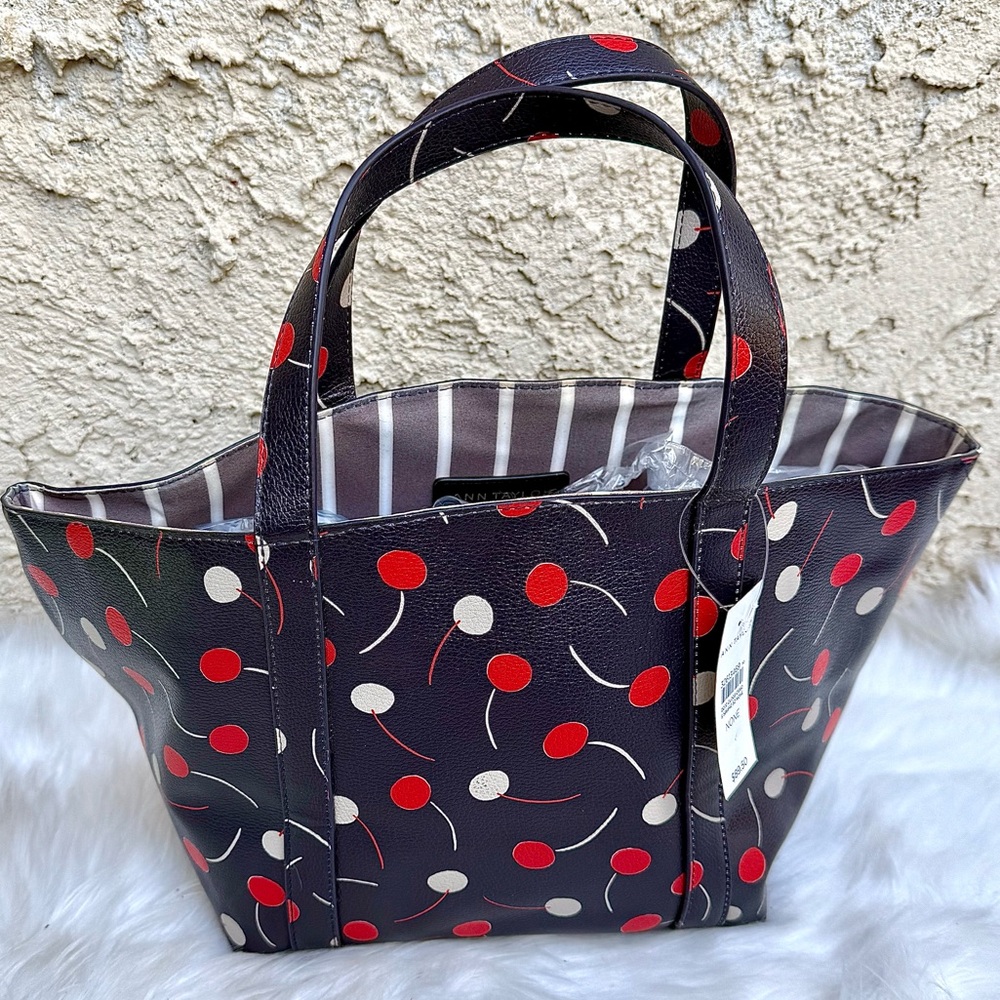 NWT Ann Taylor Polka Dot Tote Bag